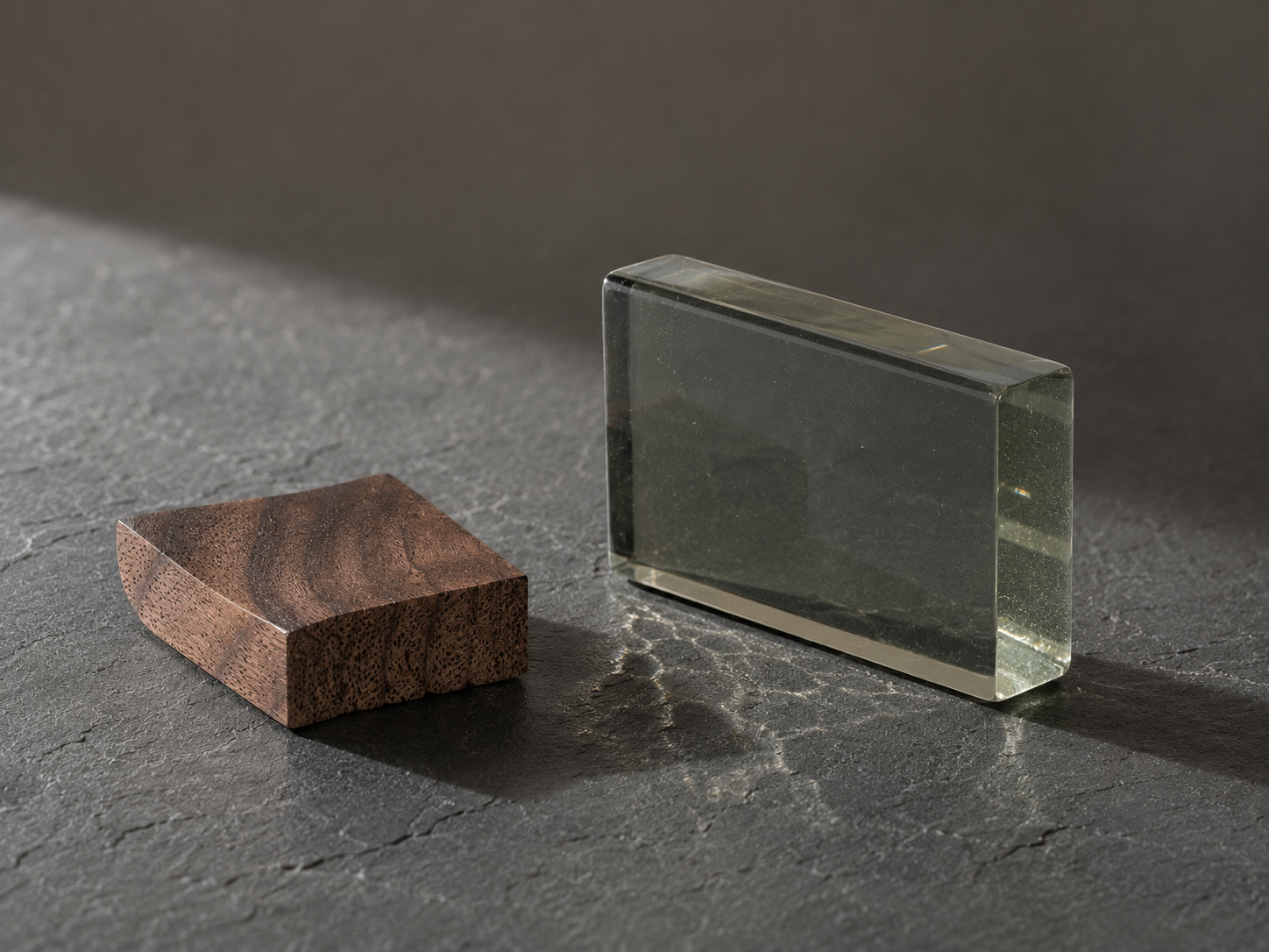 Clear resin surface showing depth, stillness, and reflected light
